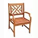 VIFAH V187 Outdoor Wood Arm Chair, Natural Wood Finish, 23 by 23 by 37-Inch