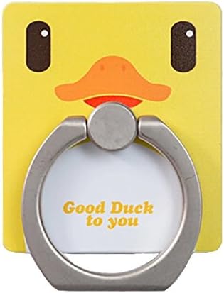 ForLazzy ® Kickstand, Universal Ring Stand 360 Degree Rotating Grip Ring Holder + Car Holder Mount Holder Cell Phone and Tablets Anti Drop Ring for Apple Android (Cartoon - Duck (Yellow))