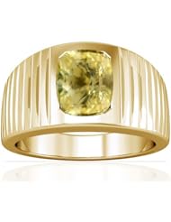 14K Yellow Gold Cushion Cut Yellow Sapphire Solitaire Ring
