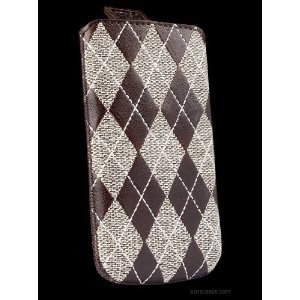Sena 158269 Argyle Leather Pouch for iPhone 4 & 4S - Holster - Retail Packaging - Brown/Beige
