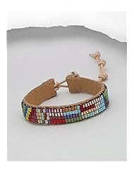 Mixed Colors Leather Bracelet In 92.5 Sterling Silver