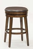 30.5"H Backless Swivel Bar Stool in Rustic Oak Finish