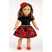 Holiday Spirit - Holiday red taffeta party dress with red shoes - American Girl Doll Clothes