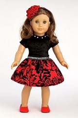 Holiday Spirit - Holiday red taffeta party dress with red shoes - American Girl Doll Clothes