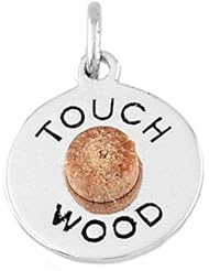 Sterling Silver One Sided Touch Wood Disc Charm