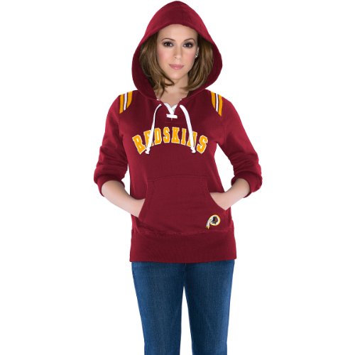 NFL Women's Washington Redskins Lace Up Hoody (Maroon, Large)