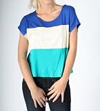 Lipsy Retro Striped Blouse in Blue, Cream and Teal