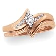 14K Rose Gold Diamond Wedding Set - 0.27 Ct.