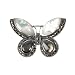 Jewelry : STERLING SILVER BROOCH 31X45mm - Marcasite w/White and Black Mother of Pearl