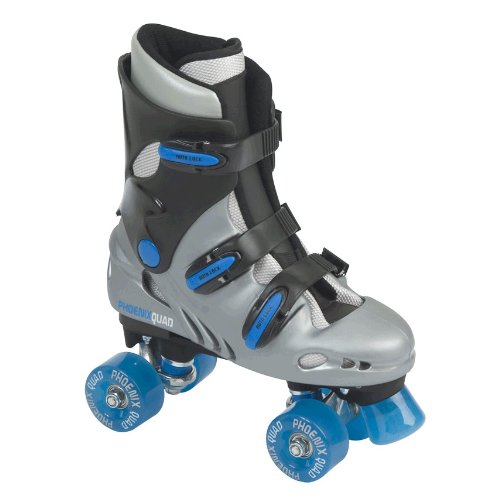 Sfr 'Pheonix' Quad Skates - Silver, Black And Blue - Size 10