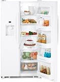 Review GE  / GE GSS22JETWW 22.0 cu. ft. Side by Side Refrigerator with 3 Glass Shelves, Gallon Door Storage, 2 Stack Drawer System and External Water/Ice Dispenser & Temperature Controls: White