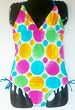Girls 4-16 1PC Swimsuit/Monokini in Bright Dots