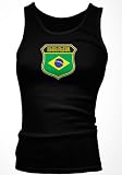 Brasil Crest International Retro Soccer Juniors Tank Top, Brasilian National Pride Juniors Boy Beater