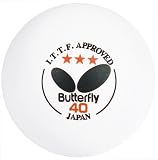  : Butterfly B3W640C ITTF Approved 3-Star 40mm Table Tennis Balls (6-Pack, White)