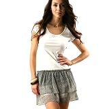 つながるシアワセ。愛着チュニック☆シフォン切り替えチュニック（バスケット柄）_LL_ホワイト