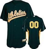 MLB Men's Oakland A's Authentic Coolbase Jersey Personalized (Green/Gold, 44/Large)