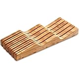 Culina Bamboo In-Drawer Knife Block Tray, 11 slots. 17"x5.5"
