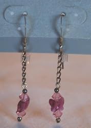 Butterfly - Fushia/Pink Swarovski Crystal Earrings