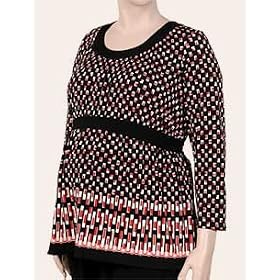 Motherhood Maternity: Plus Size Long Sleeve Scoop Neck Babydoll Maternity T Shirt