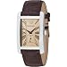 Emporio Armani Gents Brown Leather Strap Watch with Amber Dial