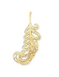 14k Gold Filigree Feather Pin