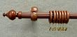 1-3/8 inch Wood Fluted Drapery Rod in Walnut Finish - 8' long [CAPITOL CITY LUMBER]