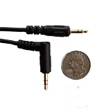3.5mm Male to Male Stereo Cable, Straight & Right Angle Plugs, 1m