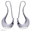 Earrings, 'Reflective Crescent' 1" W 2" L