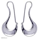 Earrings, 'Reflective Crescent' 1 W 2 L