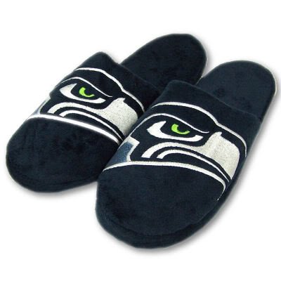 SEATTLE SEAHAWKS OFFICIAL LOGO PLUSH SLIPPERS SZ S