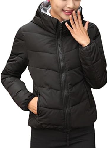 New Healer Women's Hooded Thicken Cotton-padded Coats Jackets (2X, black)