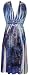 Blue Peacock Sublimation Halter Dress w/ Crystals