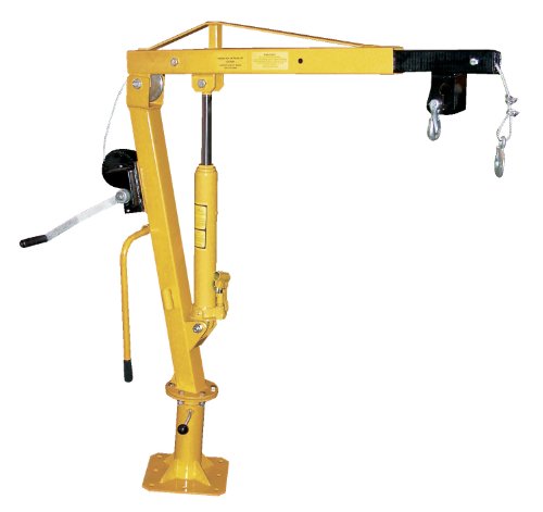Vestil WTJ-2 Winch Operated Truck Jib Crane, Welded Steel, 1000 lbs Capacity, 56