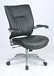 Deluxe Leather Managers Chair With Cantilever Arms And Platinum Finish Base By Office Star
