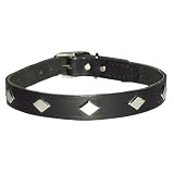 3/4 in. Smooth Diamond Latigo Dog Collar model 6050 (Black, 18 in.)