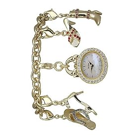Citizen Women's Silhouette Charm Bracelets Eco-Drive Gold-Tone Watch #EG2442-60D