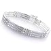 Sterling Silver 3-Row Bars & Beads Bracelet - 8