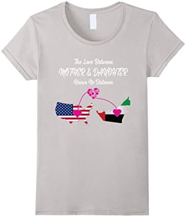 Women's  Mother and Daughter knows no Distance shirt - Christmas gif Medium Silver