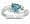 .75ct Trillion Cut Aquamarine and Diamond Ring in 14K White Gold