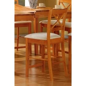 Set of 2 Maple Finish Wood Counter Height Dining Barstools by AtHomeMart