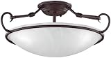 Honsel Leuchten 22153 Deckenleuchte rostfarbig antik Glas alabasterfarbig weiß
