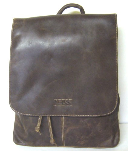 Geschenk-Set Postkarte und Greenland NATURE Leder-Rucksack aus Rindleder in dunkel-braun
