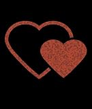 Hearts Die Cutz Red Glitter Decal