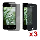 3x Anti-Spy Privacy Screen Protector Compatible with iPhone? 4 4G iPhone? 4S - AT&T, Sprint, Version 16GB 32GB 64GB 3x Anti-Spy Privacy Screen Protector Compatible with iPhone? 4 4G iPhone? 4S - AT&T, Sprint, Version 16GB 32GB 64GB