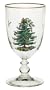 Spode Christmas Tree 16-Ounce Pedestal Goblets with Gold Rims, Set of 4