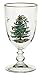 Spode Christmas Tree 16-Ounce Pedestal Goblets with Gold Rims, Set of 4