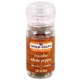 Wild Oats Natural Tri-Color Whole Pepper, 1.59-Ounce Jars with Built-In Grinder (Pack of 6)