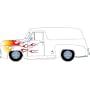 HO RTR 1955 Ford F-100 Panel Truck, White/Flames
