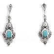 Marcasite with Turquoise Earrings, Size: 38mm
