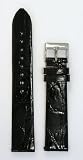 Men's Genuine Crocodile Watchband Black 19mm Long Watch Band